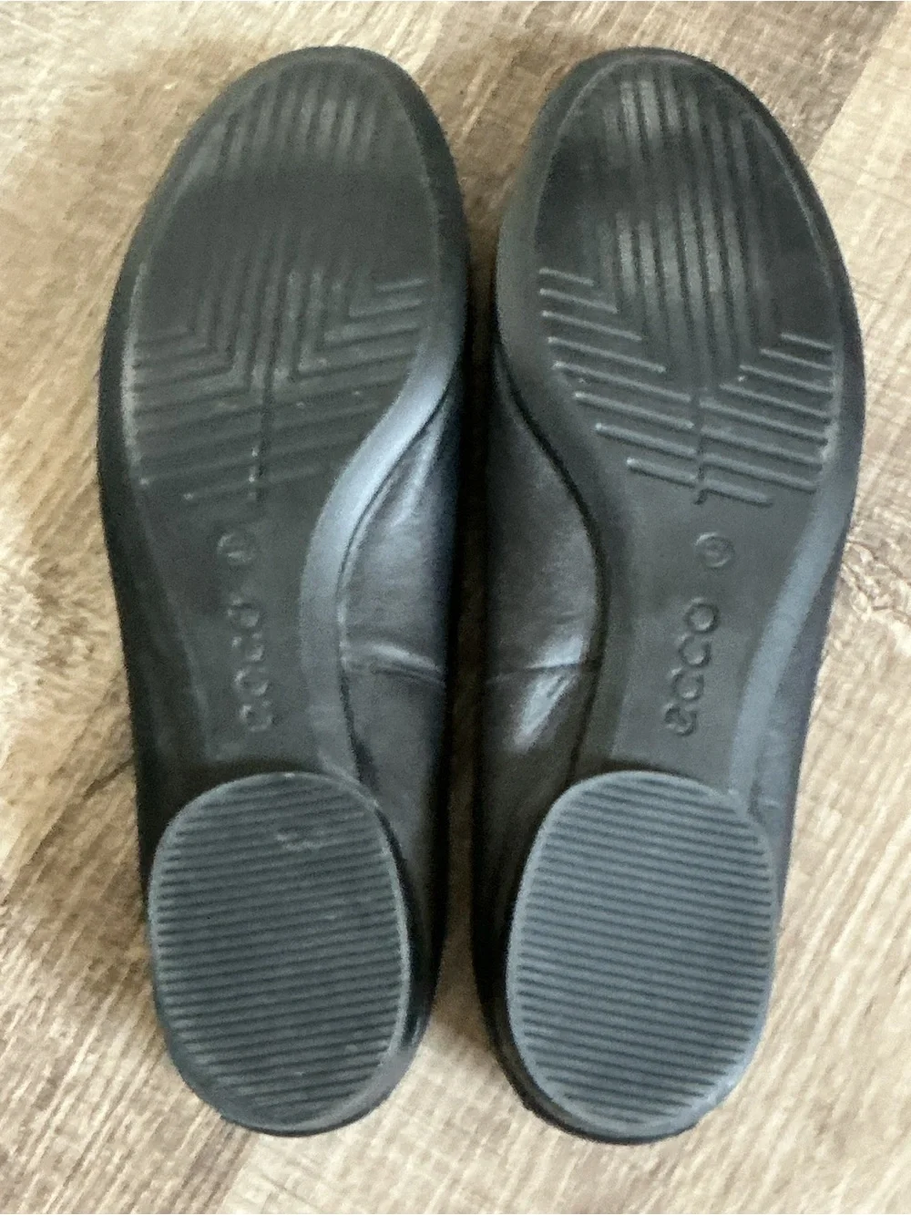 Womens 11 42 Ecco Anine Ballerina Black Leather Comfort Career Ballet Flats Shoe